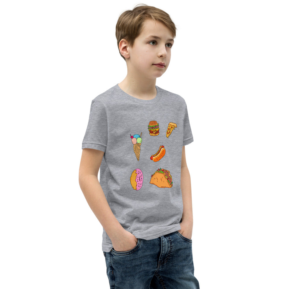 Youth Short Sleeve T-Shirt tasty food fast food - ragnacold