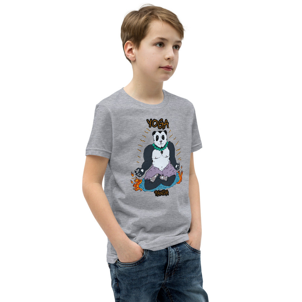 Youth Short Sleeve T-Shirt yoga panda - ragnacold