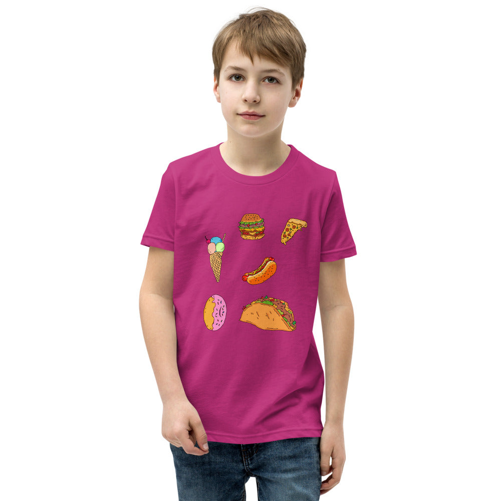 Youth Short Sleeve T-Shirt tasty food fast food - ragnacold Berry / S