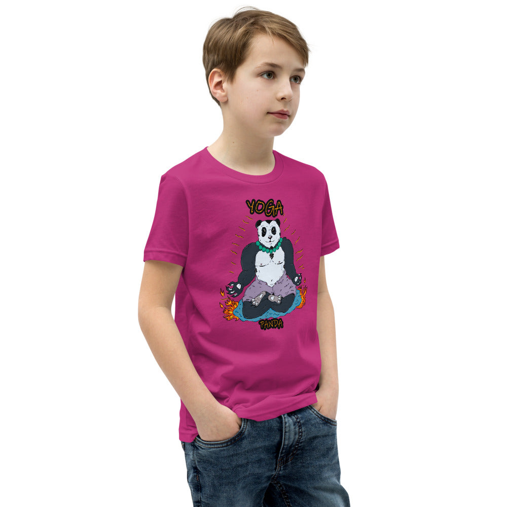 Youth Short Sleeve T-Shirt yoga panda - ragnacold