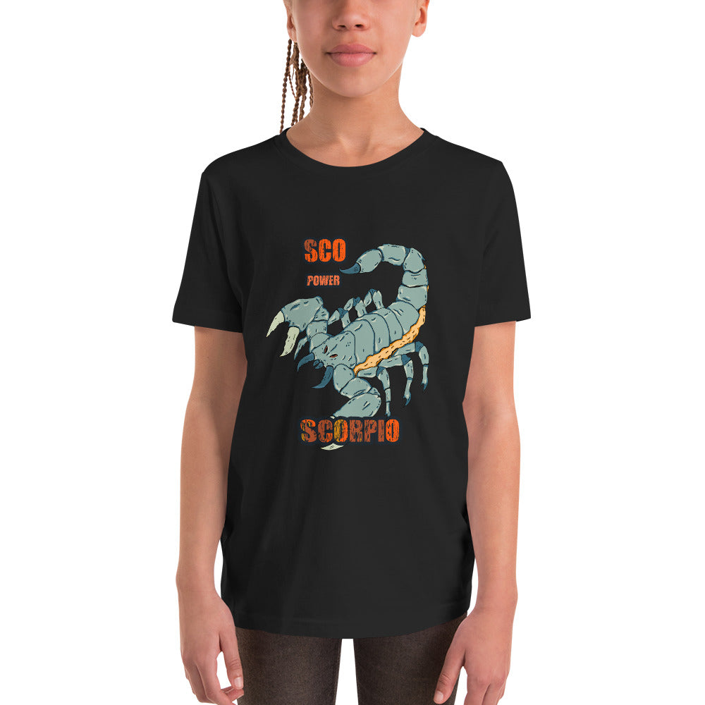 Youth Short Sleeve T-Shirt scorpion power - ragnacold Black / S