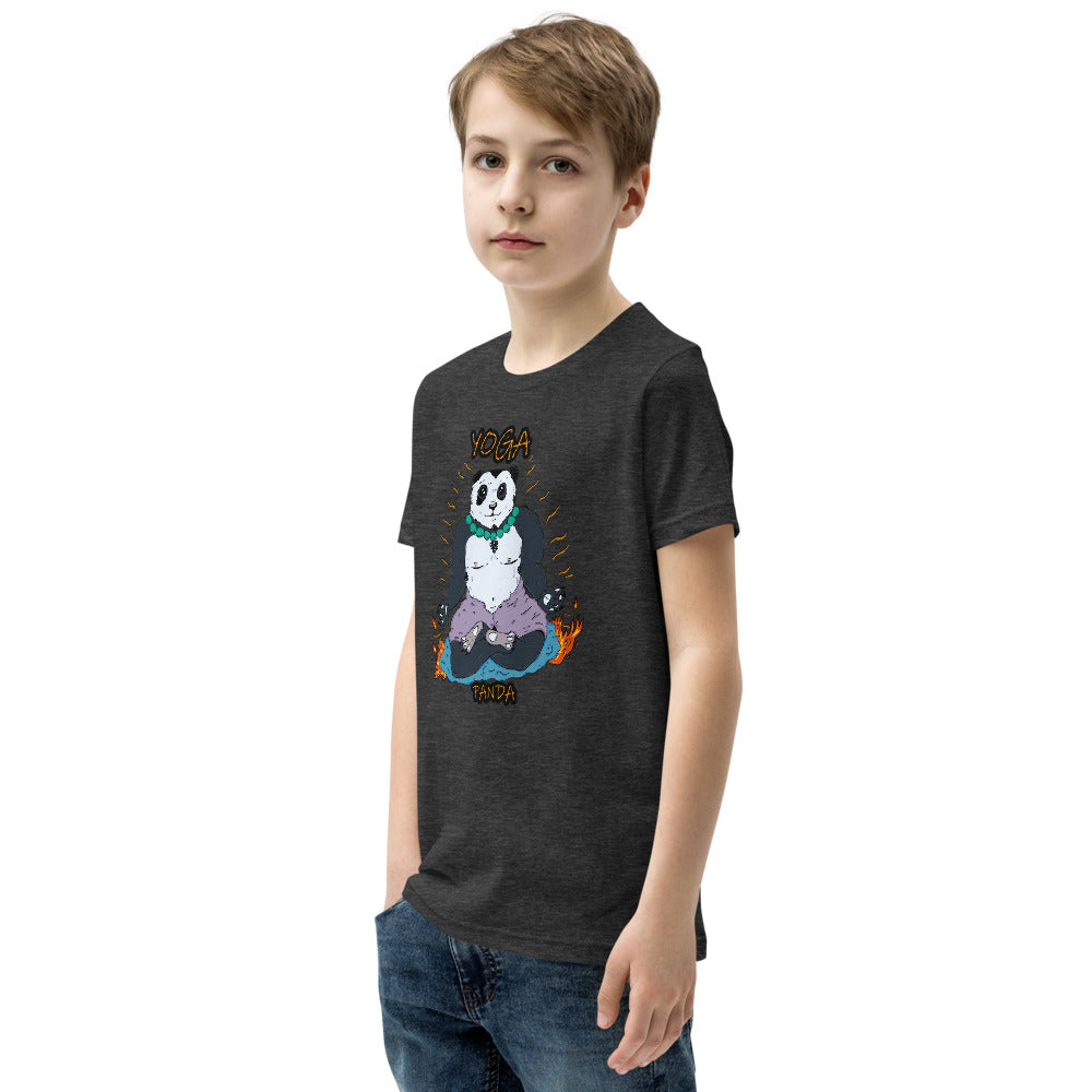 Youth Short Sleeve T-Shirt yoga panda - ragnacold