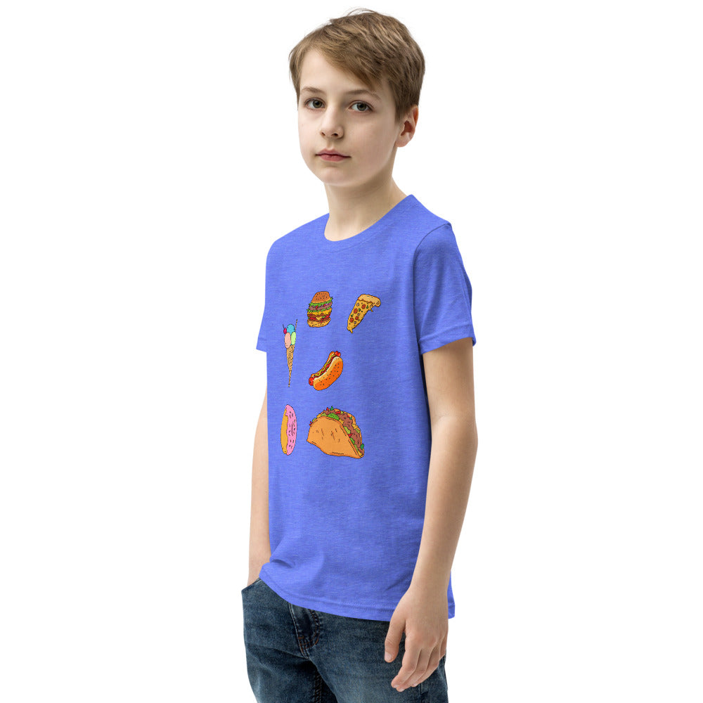 Youth Short Sleeve T-Shirt tasty food fast food - ragnacold