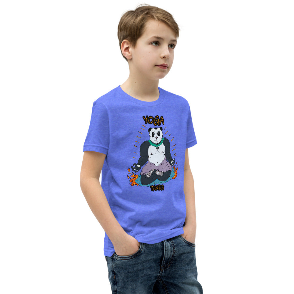 Youth Short Sleeve T-Shirt yoga panda - ragnacold