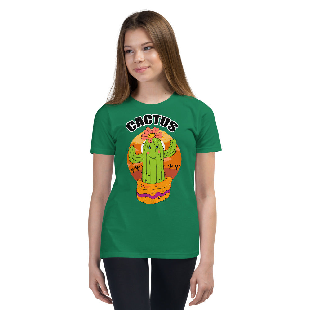 Youth Short Sleeve T-Shirt cactus green life - ragnacold Kelly / S