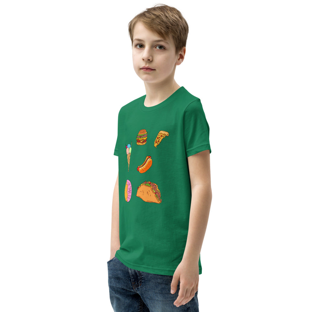 Youth Short Sleeve T-Shirt tasty food fast food - ragnacold