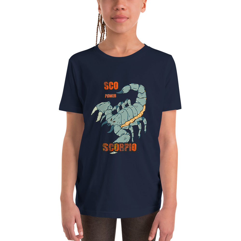 Youth Short Sleeve T-Shirt scorpion power - ragnacold Navy / S