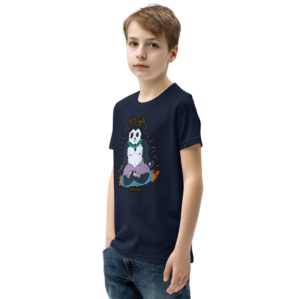 Youth Short Sleeve T-Shirt yoga panda - ragnacold