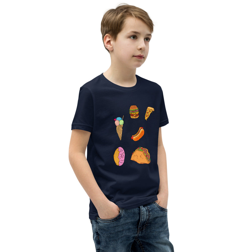 Youth Short Sleeve T-Shirt tasty food fast food - ragnacold