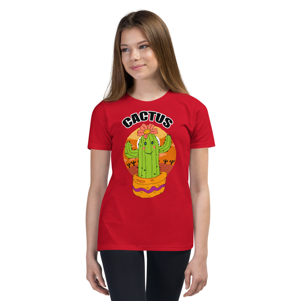 Youth Short Sleeve T-Shirt cactus green life - ragnacold Red / S