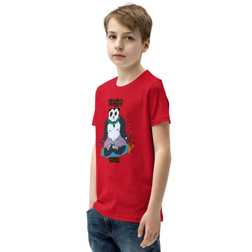 Youth Short Sleeve T-Shirt yoga panda - ragnacold