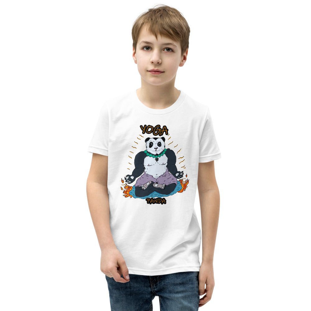 Youth Short Sleeve T-Shirt yoga panda - ragnacold White / S