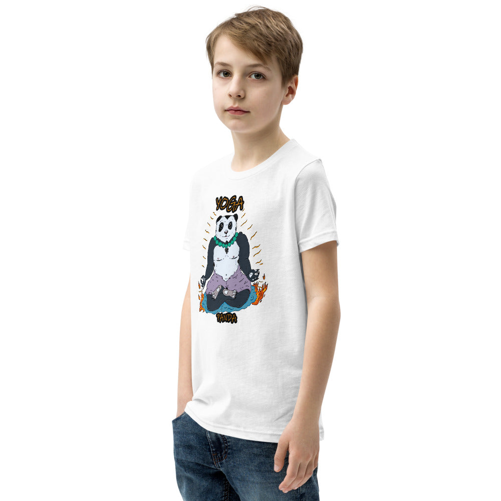 Youth Short Sleeve T-Shirt yoga panda - ragnacold